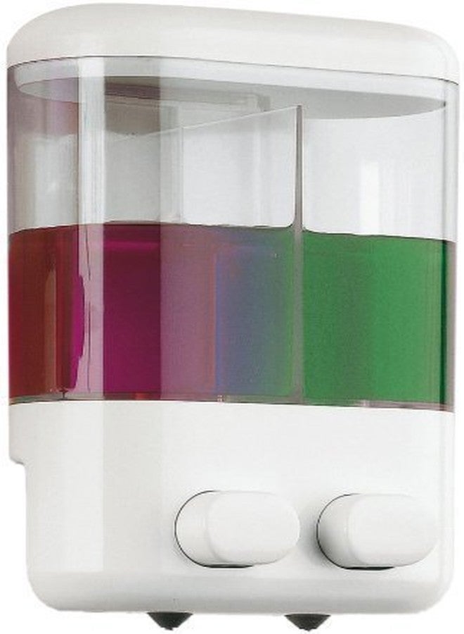 GION 2 in 1 Wall Mount Soap Dispenser Clean Bathroom Multi Purpose Twin Head Easy Separated & Assembled Double Head Touch Soap Dispenser Shampoo/Conditioner/Lotion Gel Dispenser (1Pcs) - Image 1